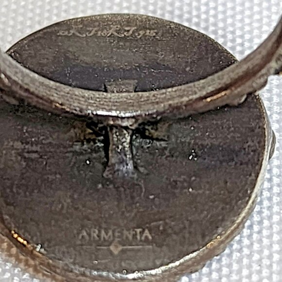 Armenta Old World 18K Gold & Silver Diamond Sapphire Ring 02742 Sz 7 – Excellent - Picture 2 of 16